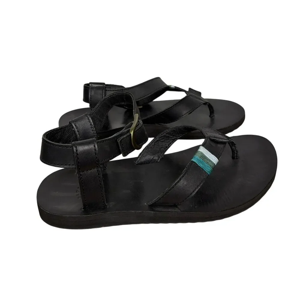 Teva Women's Original Sandal Crafted Leather Black 10